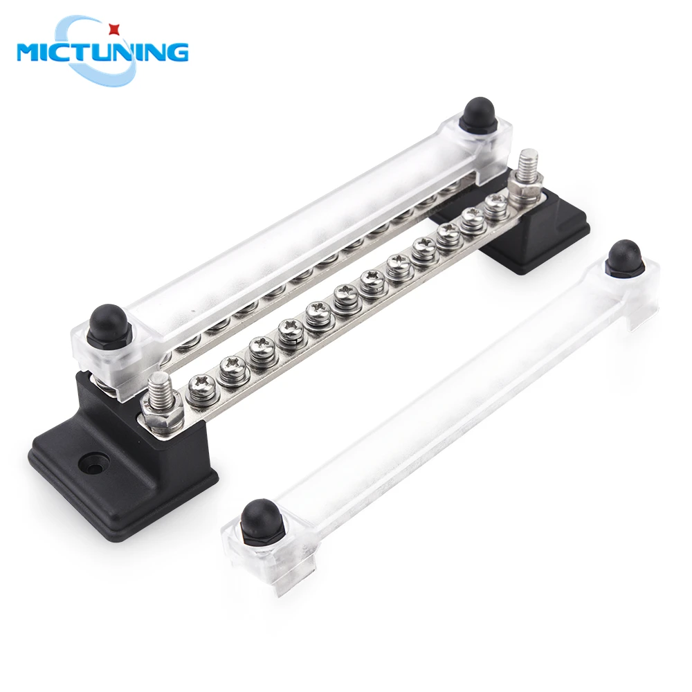 MICTUNING Universal 24 Terminal Dual Row 150A Bus Bar&Cover Ground Distribution Block Kit Auto Power Distribution Terminal Block
MICTUNING Universal 24 Terminal Dual Row 150A Bus Bar&Cover Ground Distribution Block Kit Auto Power Distribution Terminal Block