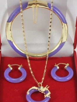 $wholesale_jewelry_wig$ purple jade 18k yellow plated dragon pendant earrings bracelet set
$wholesale_jewelry_wig$ purple jade 18k yellow plated dragon pendant earrings bracelet set