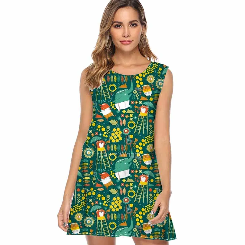 Tennis on teal Cartoon Print Women Dress Summer Fashion Sexy Mini Dress Ladies Sleeveless Casual Boho Beach Dresses Vestidos
Tennis on teal Cartoon Print Women Dress Summer Fashion Sexy Mini Dress Ladies Sleeveless Casual Boho Beach Dresses Vestidos