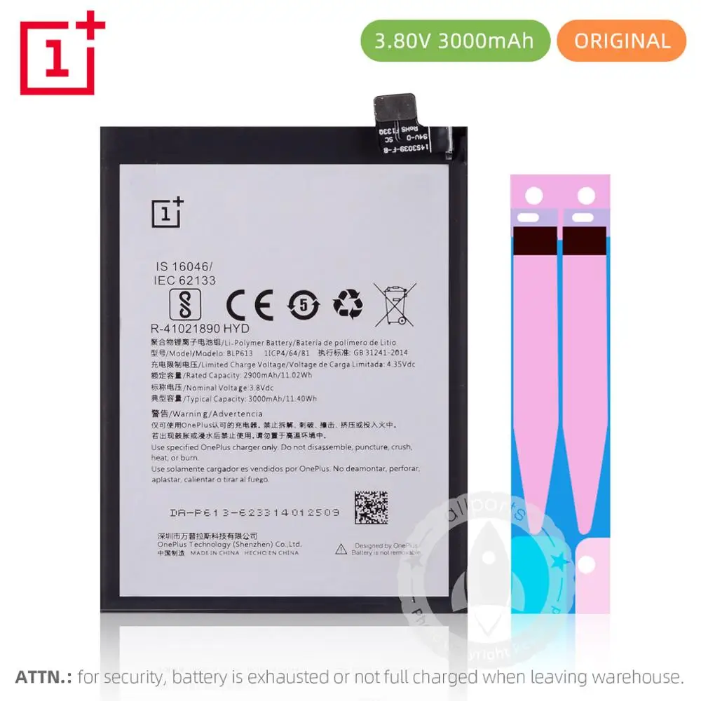 Original For Oneplus 3 BLP613 Battery Replacement For Oneplus 3 BLP613 Mobile Phone Battery 3000mAh With Tape
Original For Oneplus 3 BLP613 Battery Replacement For Oneplus 3 BLP613 Mobile Phone Battery 3000mAh With Tape