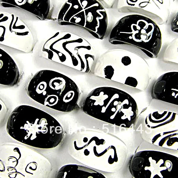 New 200pcs Top Resin Hand Printed Mix Black White Fashion Women Girls Children Loverly Rings Wholesale Jewelry Lots A-079
New 200pcs Top Resin Hand Printed Mix Black White Fashion Women Girls Children Loverly Rings Wholesale Jewelry Lots A-079