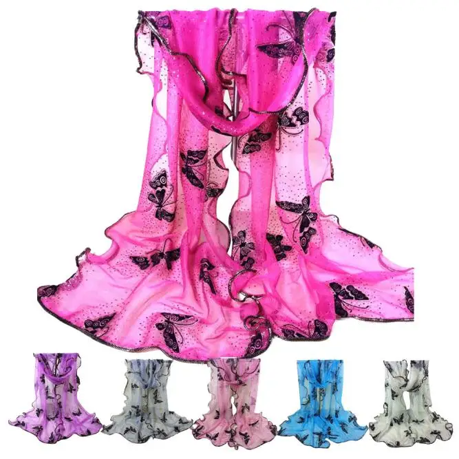 Silk Scarf Women Vintage Colorful Lace Gauze Butterfly Veil Scarf Shawl Wrap chiffon scarf bufanda mujer panuelos de seda
Silk Scarf Women Vintage Colorful Lace Gauze Butterfly Veil Scarf Shawl Wrap chiffon scarf bufanda mujer panuelos de seda