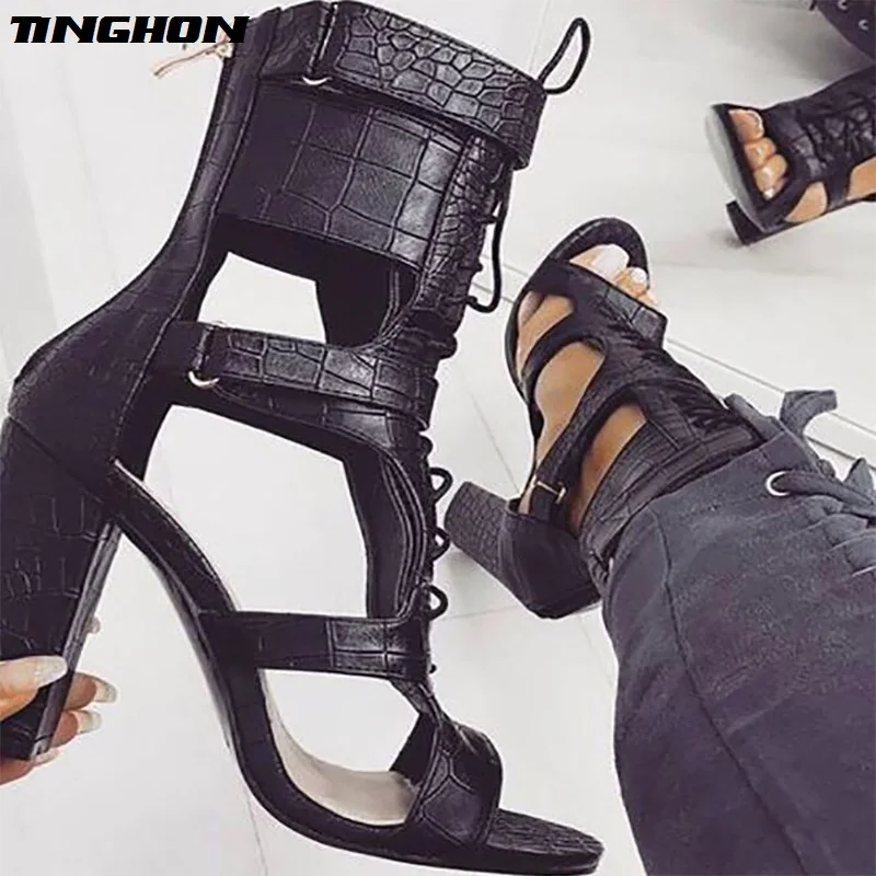 TINGHON Sexy PU Sandals Women Open Toe Sexy Lace Up Sandals High Heels Summer Ladies Cut Outs Thick Heel Pumps Shoes
TINGHON Sexy PU Sandals Women Open Toe Sexy Lace Up Sandals High Heels Summer Ladies Cut Outs Thick Heel Pumps Shoes