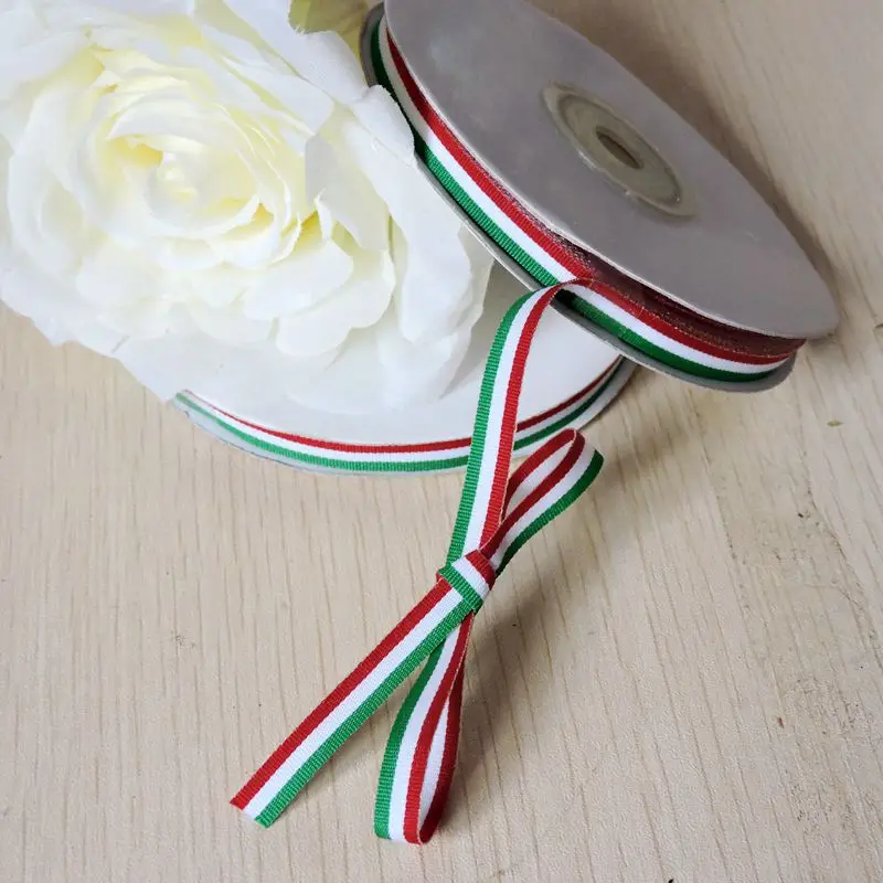 Party 10MM Polyester 25 yard Italy Spain Flag Grosgrain Ribbon for Butterfly Hair Clip Green White Red Festival Decor F5233
Party 10MM Polyester 25 yard Italy Spain Flag Grosgrain Ribbon for Butterfly Hair Clip Green White Red Festival Decor F5233