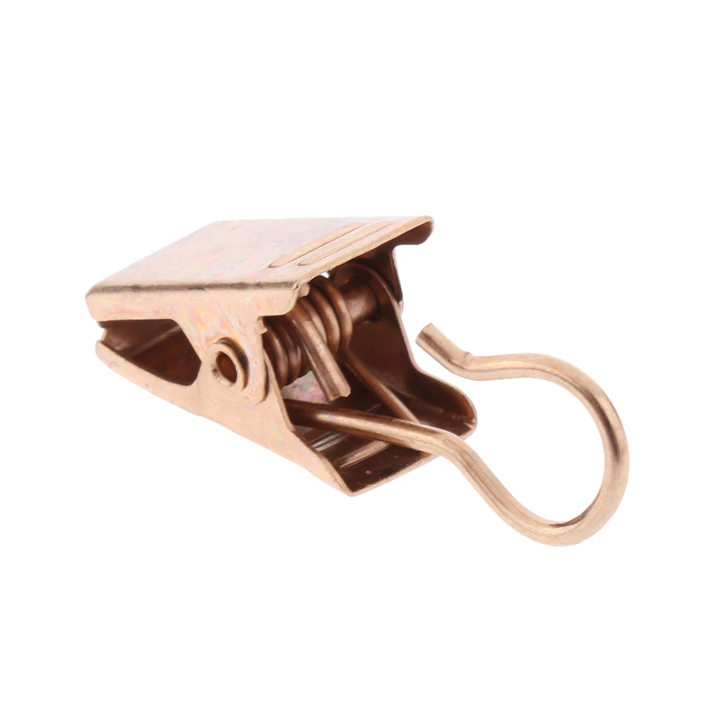 MagiDeal 30-Pack Window Curtain Clips with Hook/Drapery Clips Hanging Hook Hanger Gold 32mm