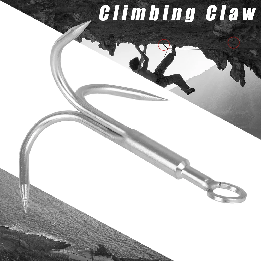 304 Stainless Steel 3 Claws Grappling Hook Climbing Survival Carabiner Tool Outdoor Escape Climbing Claw Auto Fasten Clip
304 Stainless Steel 3 Claws Grappling Hook Climbing Survival Carabiner Tool Outdoor Escape Climbing Claw Auto Fasten Clip