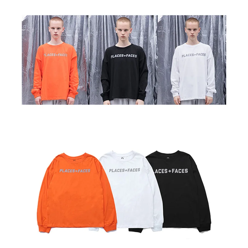New White Reflective Place + Face T-Shirt Fashion Black Place + Face T-Shirt Male Female Orange Place + Face Long Sleeve T-Shirt
New White Reflective Place + Face T-Shirt Fashion Black Place + Face T-Shirt Male Female Orange Place + Face Long Sleeve T-Shirt
