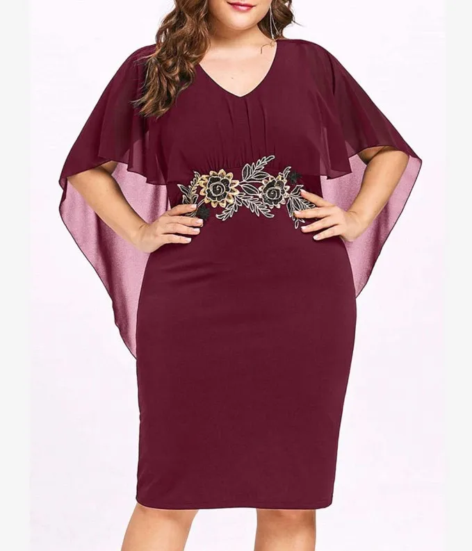 Women's Embroidery Party Dress cloak Wrap Bodycon Summer 2019 Sexy V Neck Casual Dress Solid Plus Size 5XL 6XL Dresses
Women's Embroidery Party Dress cloak Wrap Bodycon Summer 2019 Sexy V Neck Casual Dress Solid Plus Size 5XL 6XL Dresses
