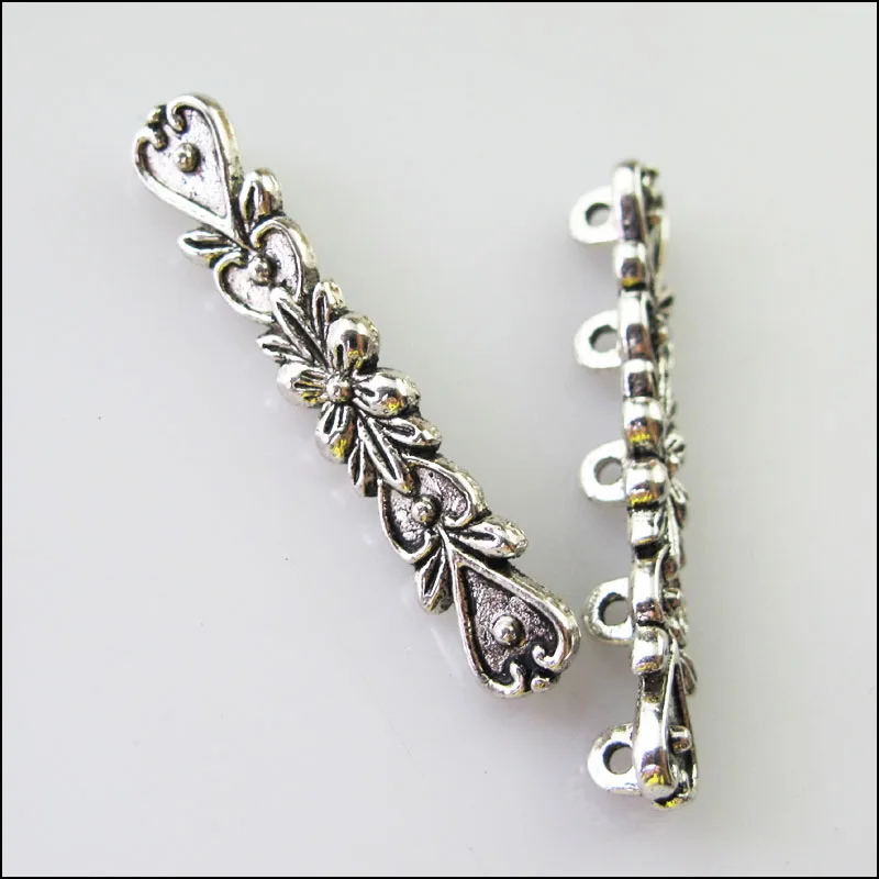 8Pcs Tibetan Silver 5 Hole Flower Heart Spacer Bar Beads Connectors Charms 6.5x36mm
8Pcs Tibetan Silver 5 Hole Flower Heart Spacer Bar Beads Connectors Charms 6.5x36mm