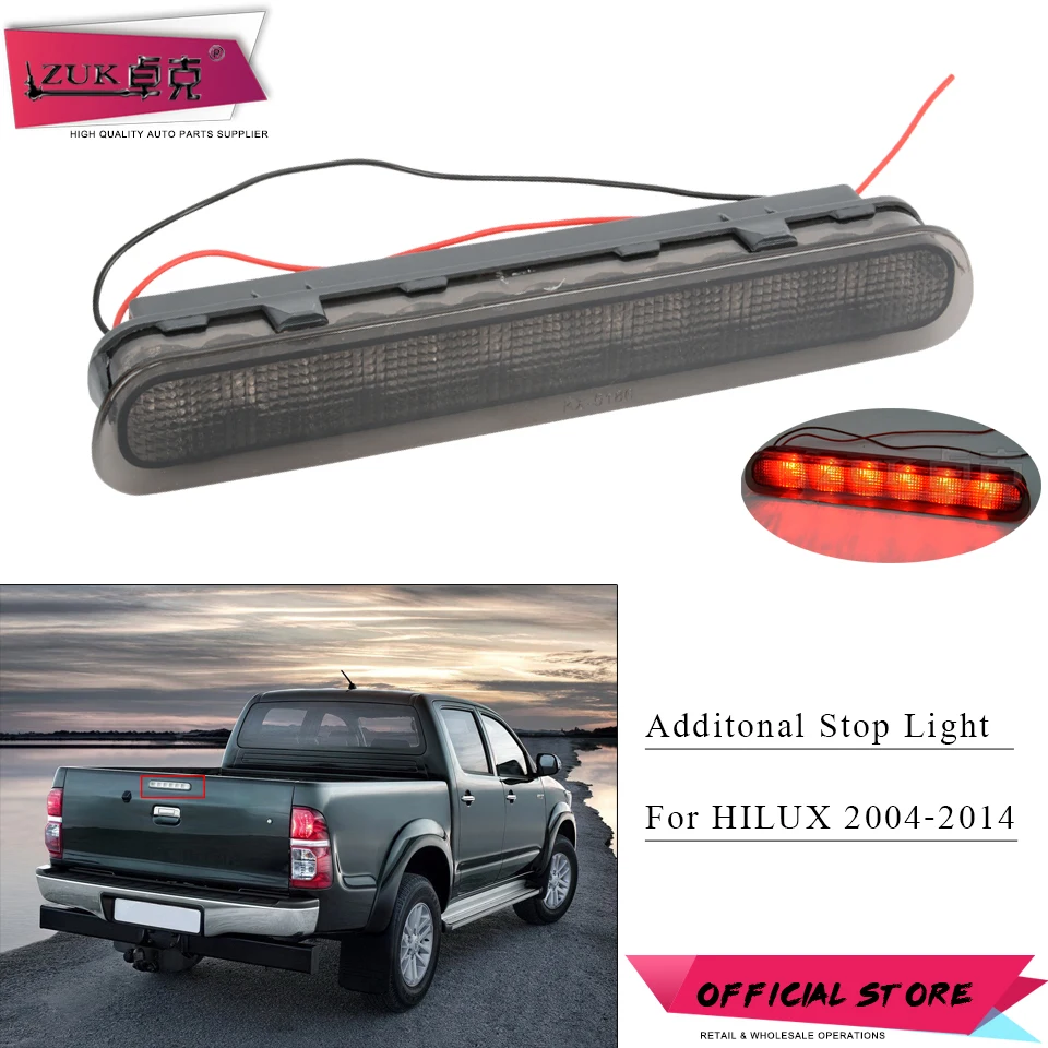 ZUK Addtional Brake Light High Mounted Stop Light Lamp For TOYOTA HILUX 2004 2005 2006 2007 2008 2009 2010 2011 2012 2013 2014
ZUK Addtional Brake Light High Mounted Stop Light Lamp For TOYOTA HILUX 2004 2005 2006 2007 2008 2009 2010 2011 2012 2013 2014