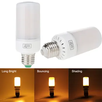 

New Arrival 5W 2835 SMD LED Flame Fire Lamp Bulb E27 B22 E26 1800K Yellow Flickering LED Light Bulb Corn Light Bulb AC85-265V