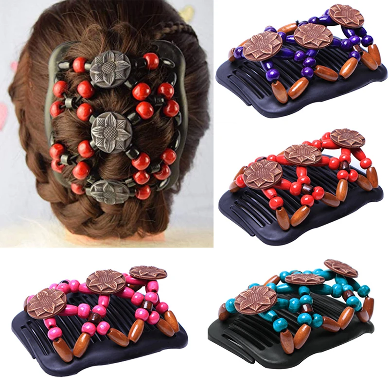 Women Retro Magic Hair Clip Elastic Beads Hairpin Double Bead Hair Comb Stretchy Hair Combs Hair Accessories
Women Retro Magic Hair Clip Elastic Beads Hairpin Double Bead Hair Comb Stretchy Hair Combs Hair Accessories