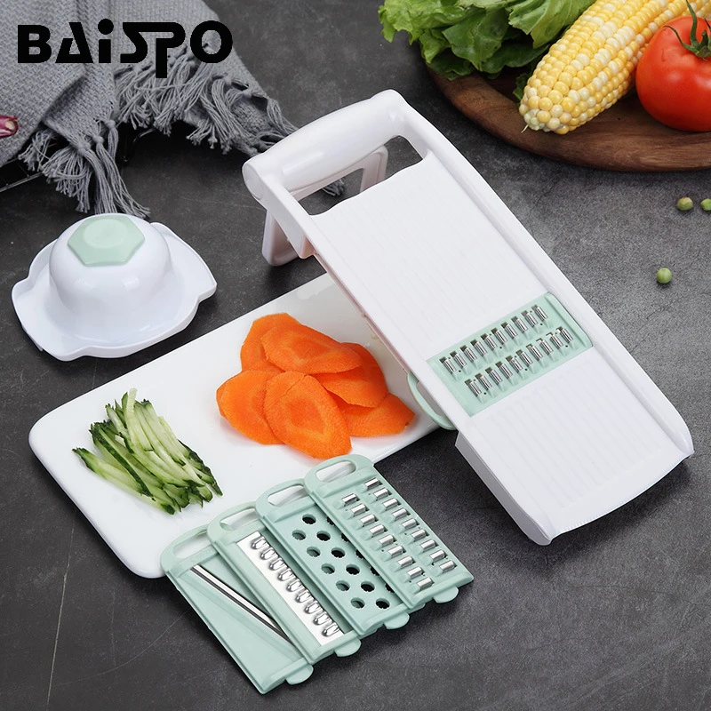 Baispo Potato Cutter Fruit Slicer With 5 Blades Peeler Kitchen Accessory Vegetable Slicer Cutter With Steel Blade Cheese Grater
Baispo Potato Cutter Fruit Slicer With 5 Blades Peeler Kitchen Accessory Vegetable Slicer Cutter With Steel Blade Cheese Grater