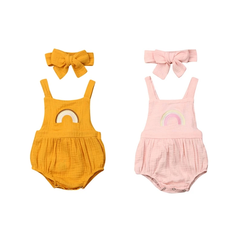 Cotton 100% Newborn Infant Baby Girl Rainbow Romper Jumpsuit Headband Outfit 2Pcs Children Kids Summer Sunsuit Rompers Clothes
Cotton 100% Newborn Infant Baby Girl Rainbow Romper Jumpsuit Headband Outfit 2Pcs Children Kids Summer Sunsuit Rompers Clothes