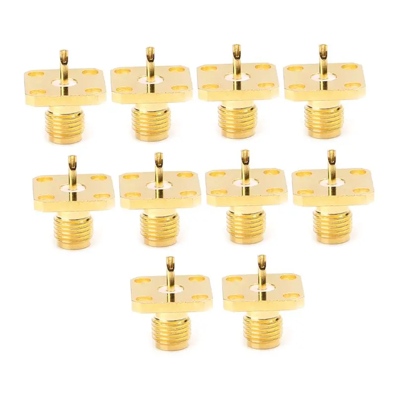 10pcs SMA Female Chassis Panel Mount 4 Hole Post Terminal RF Connector Coaxial Adaptor 5mm
10pcs SMA Female Chassis Panel Mount 4 Hole Post Terminal RF Connector Coaxial Adaptor 5mm
