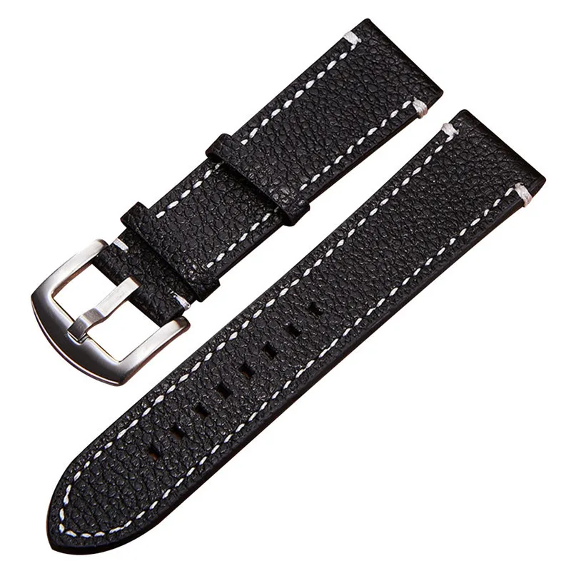 Leather Wrist Strap Bracelet Silver Color Metal Watchband With Pin buckle 18/20/22MM Vintage Cowhide Watch Strap For Men Women
Leather Wrist Strap Bracelet Silver Color Metal Watchband With Pin buckle 18/20/22MM Vintage Cowhide Watch Strap For Men Women