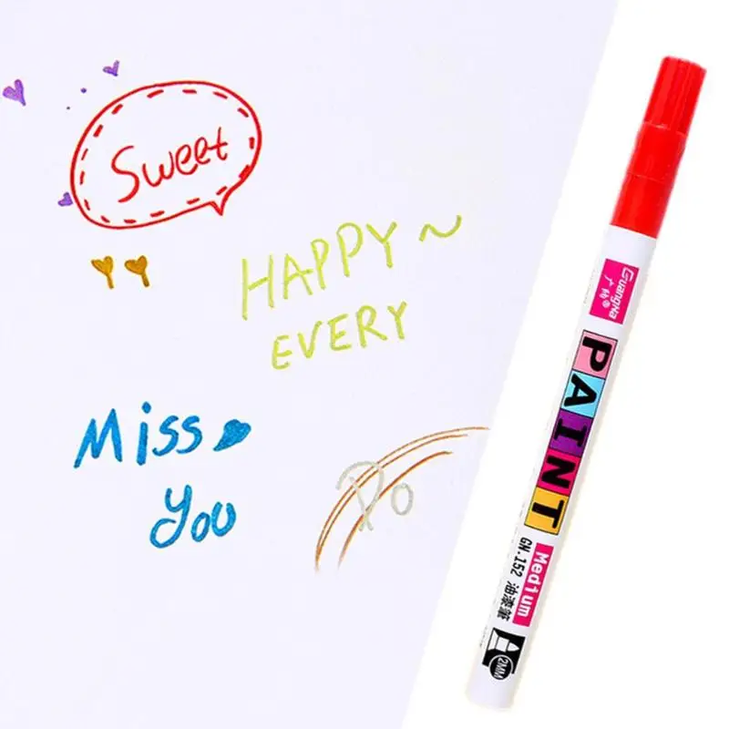 12 Colors Waterproof Permanent Paint Marker Car Tyre Tires Tread CD Metal Wood Graffti Oily Pen Macador Caneta Stationery DIY
12 Colors Waterproof Permanent Paint Marker Car Tyre Tires Tread CD Metal Wood Graffti Oily Pen Macador Caneta Stationery DIY