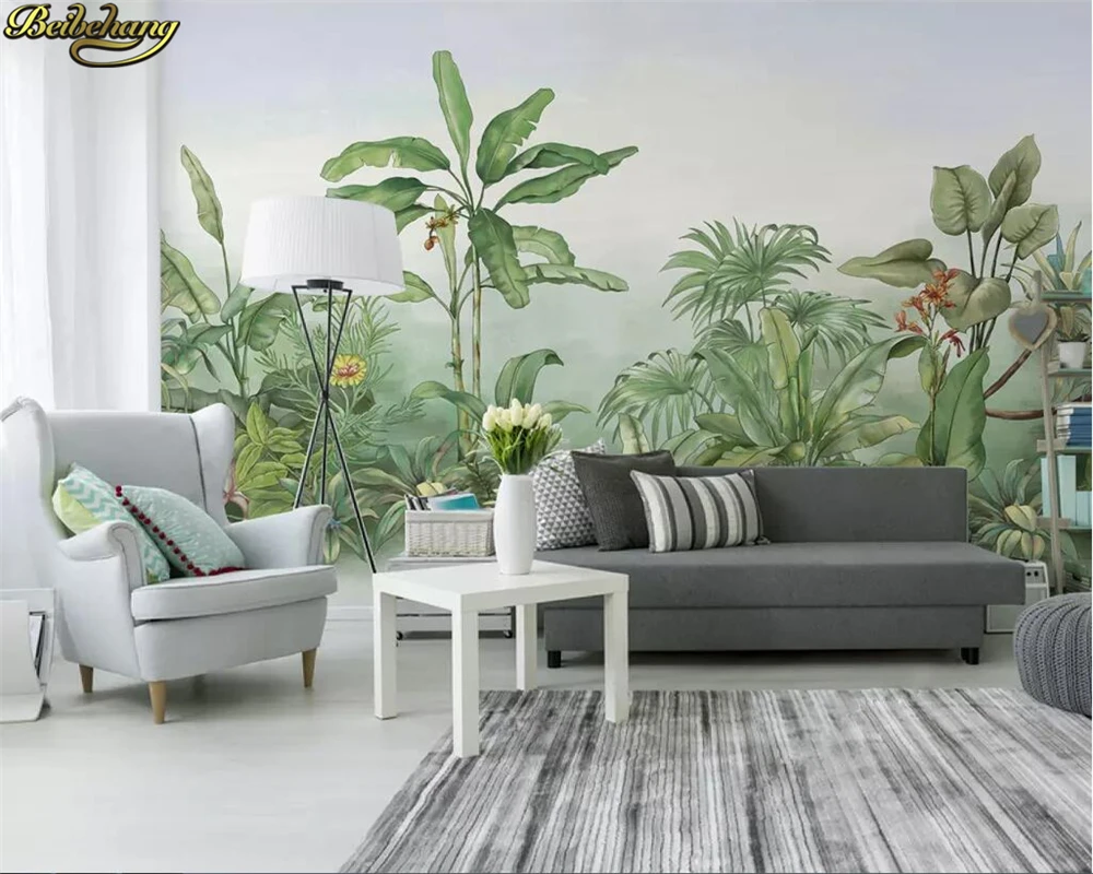 

beibehang Custom wallpaper 3d mural hand-painted plant banana tree western painting TV background wall papers home decor