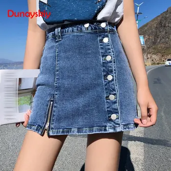 Asymmetrical Summer Denim Skirt Women Spring Summer 2020 New Side Buttons High Waist Women's Mini Skirt Black Blue Saias Jeans
Asymmetrical Summer Denim Skirt Women Spring Summer 2020 New Side Buttons High Waist Women's Mini Skirt Black Blue Saias Jeans