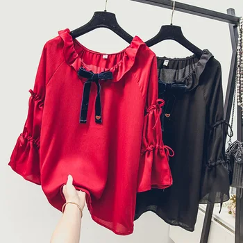 2019 Sale Actual Fat Mm Spring And Summer New 200 Kinds Large Size Women's Clothing Lotus Leaf Round Collar Loose Chiffon Shirt
2019 Sale Actual Fat Mm Spring And Summer New 200 Kinds Large Size Women's Clothing Lotus Leaf Round Collar Loose Chiffon Shirt