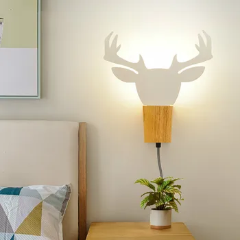 Nordic personality creative deer head lamp iron art bedroom bedside lamp living room wall lamp solid wood simple LU8131614
Nordic personality creative deer head lamp iron art bedroom bedside lamp living room wall lamp solid wood simple LU8131614