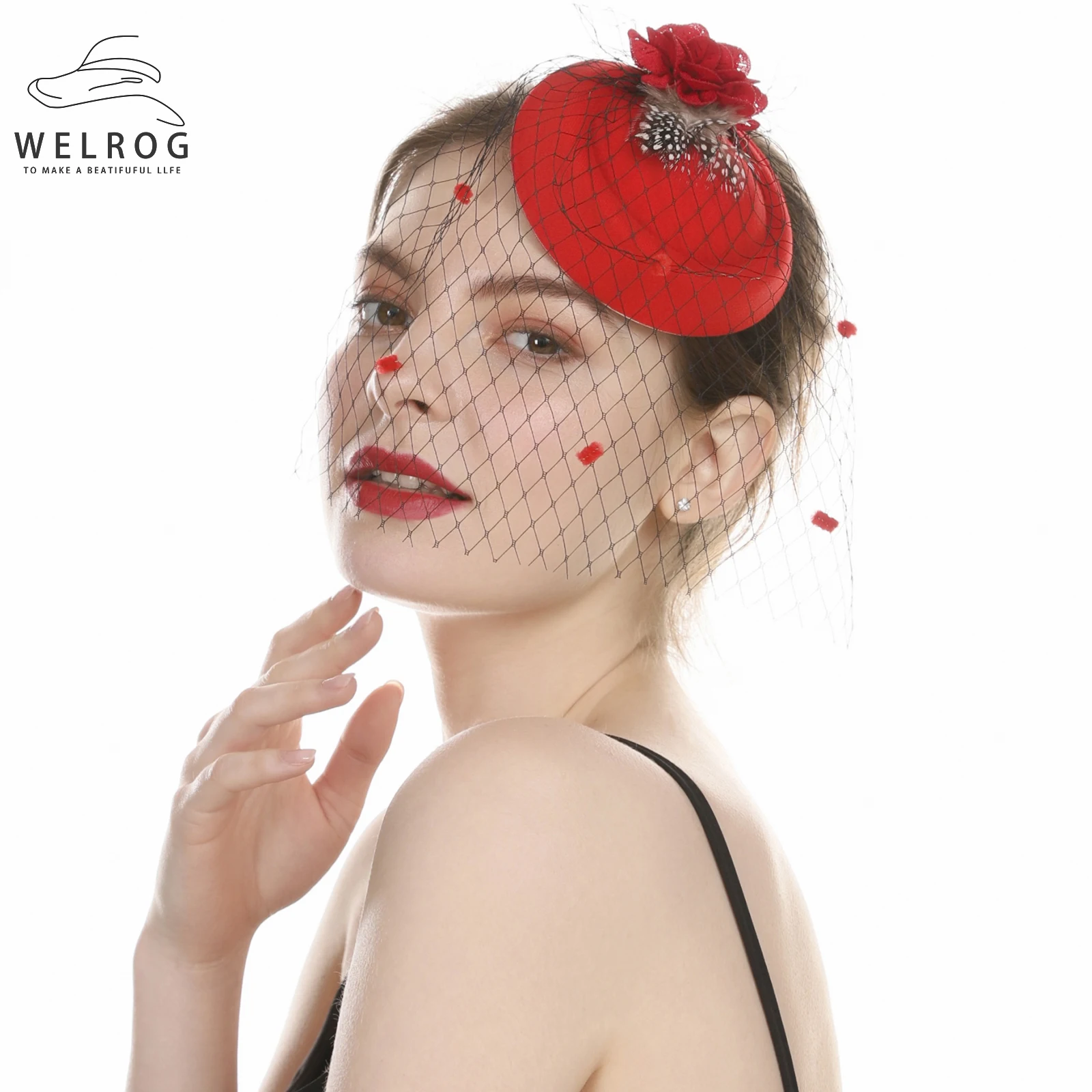 WELROG Hat Fascinator Hat Flower Feather Mesh Wedding Cocktail Hat Solid Ribbons and Feathers Party Hat Derby Headwea
WELROG Hat Fascinator Hat Flower Feather Mesh Wedding Cocktail Hat Solid Ribbons and Feathers Party Hat Derby Headwea