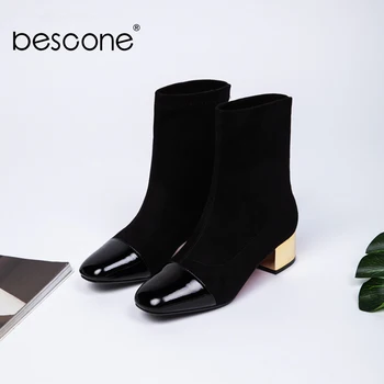 BESCONE Stylish Genuine Leather Square Toe Women Boots Spring Autumn Slip-0n Med Heel Shoes Basic Square Heel Ladies Boots BO247
BESCONE Stylish Genuine Leather Square Toe Women Boots Spring Autumn Slip-0n Med Heel Shoes Basic Square Heel Ladies Boots BO247