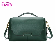 HMILY 2019 verano mujeres bolsos de mano de cuero genuino mujeres bolsas cubierta todo-fósforo diario mensajero bolsas hombro fiesta paquete señoras(China)
