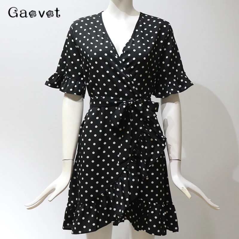 2019 Summer Woman Beach Dress Casual Dot V-neck Sexy Flare Sleeve Dress A-line Ruffles Bow Tie Mini Verano
2019 Summer Woman Beach Dress Casual Dot V-neck Sexy Flare Sleeve Dress A-line Ruffles Bow Tie Mini Verano