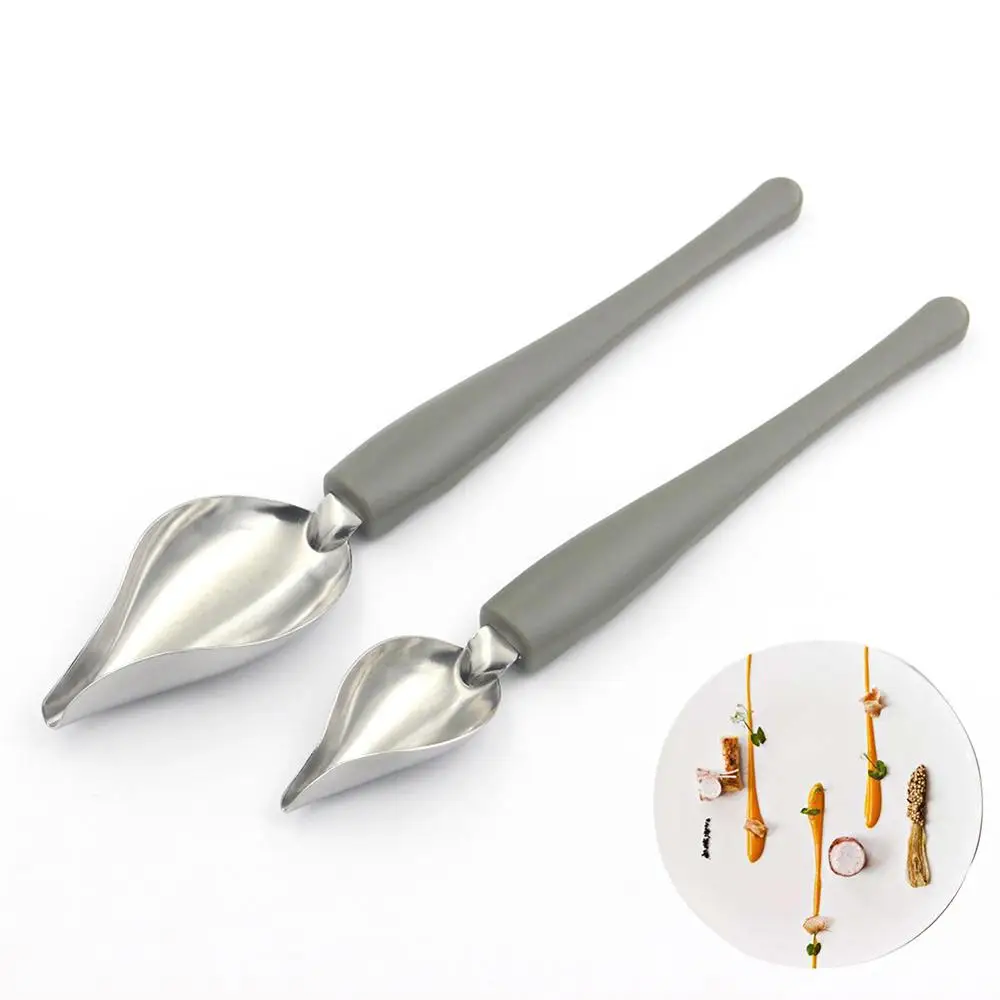 

1PC Creative Deco Spoon Decorate Sushi Food Draw Tool Design Sauce Dressing Plate Dessert Bakeware Cake Gastronomy Spoons Tools