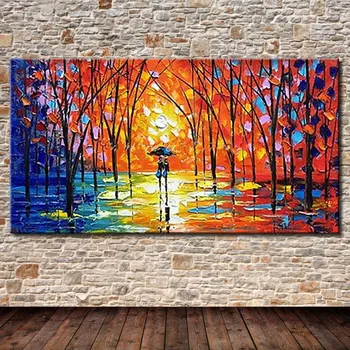 Large Wall Painting Hand-painted Abstract Trees Landscape Oil Paintings on Canvas Home Decor Art Knife Night Scenery Pictures 
Large Wall Painting Hand-painted Abstract Trees Landscape Oil Paintings on Canvas Home Decor Art Knife Night Scenery Pictures