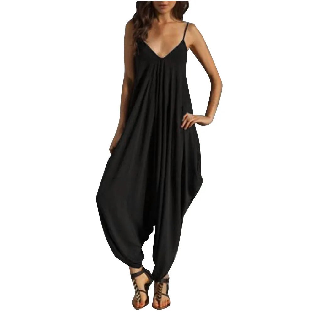 Rompers Womens Summer Jumpsuit Plus Size Womens Fashion Women Solid Baggy Ladies Casual Sleeveless Wide Leg Jumpsuit Summer 2019
Rompers Womens Summer Jumpsuit Plus Size Womens Fashion Women Solid Baggy Ladies Casual Sleeveless Wide Leg Jumpsuit Summer 2019