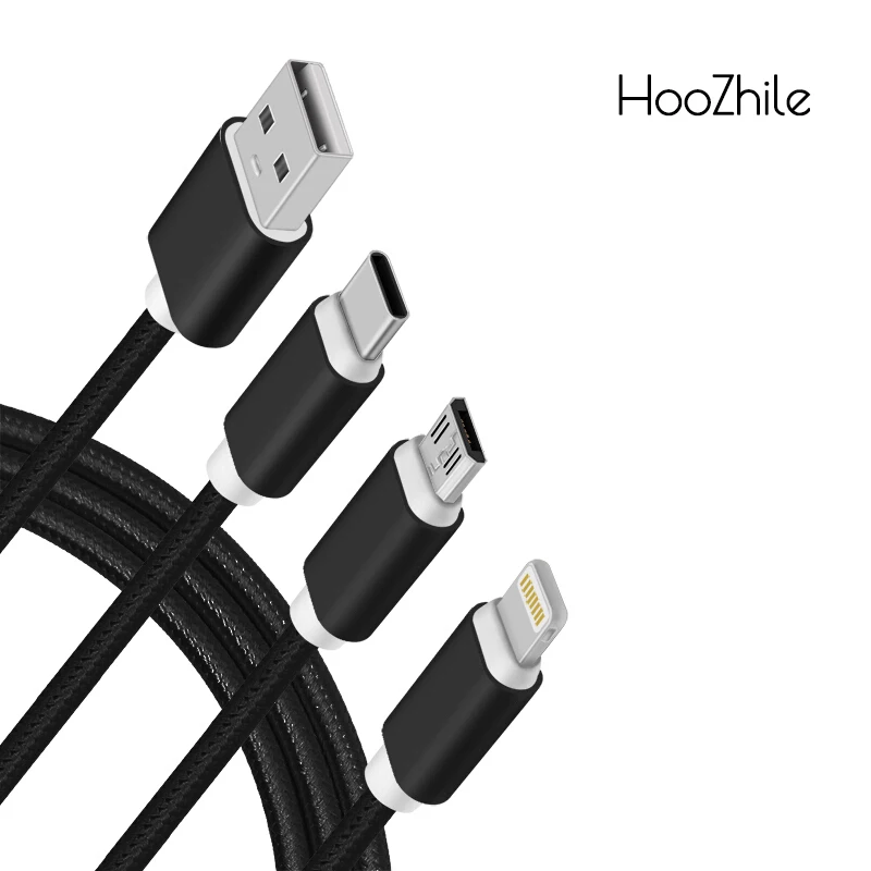 HooZhile 3 in 1 Micro Usb Cable for Samsung S9 S8 Usb C Cable for Lighting iPhone XS Max XR X 8 7 Type C Cable for Huawei Xiaomi
HooZhile 3 in 1 Micro Usb Cable for Samsung S9 S8 Usb C Cable for Lighting iPhone XS Max XR X 8 7 Type C Cable for Huawei Xiaomi