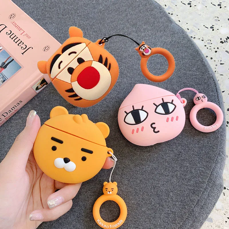 For AirPods Case 3D Cute Cartoon Tiger Lion Peaches Wireless Earphone Charging Box Cover for Airpods 2 with Finger Ring Strap
For AirPods Case 3D Cute Cartoon Tiger Lion Peaches Wireless Earphone Charging Box Cover for Airpods 2 with Finger Ring Strap