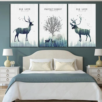 3 Piece HD Pictures ELK Love Foggy Forest Paintings Animal Paintings Canvas Art for Living Room Wall Decor
3 Piece HD Pictures ELK Love Foggy Forest Paintings Animal Paintings Canvas Art for Living Room Wall Decor