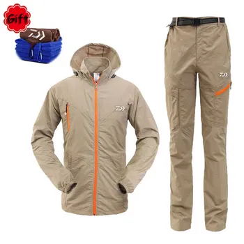 Hot Sells Daiwa Men Fishing Clothing Breathable Sun UV Protection Outdoor Sportswear Clothes Fishing Shirt Pants Free Gift Towel
Hot Sells Daiwa Men Fishing Clothing Breathable Sun UV Protection Outdoor Sportswear Clothes Fishing Shirt Pants Free Gift Towel