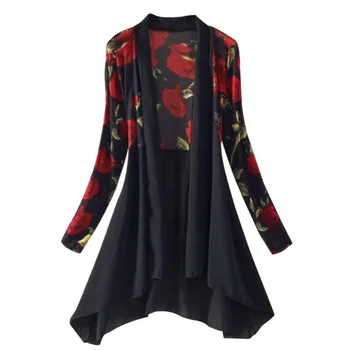 Floral / Stars Print Women's Chiffon Blouse Long Sleeve Open Stitch Cardigan Irregular Hem Women Shirt Summer Sunscreen Tops
Floral / Stars Print Women's Chiffon Blouse Long Sleeve Open Stitch Cardigan Irregular Hem Women Shirt Summer Sunscreen Tops