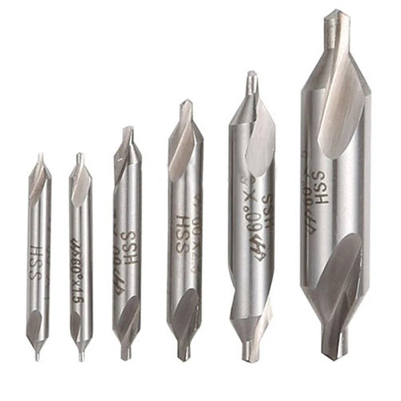 6pc 5 / 3 / 2.5 / 2 / 1.5 / 1mm Combined HSS Combined Center Drill Countersink Bit Lathe Mill Tackle Tool Set Double Hand Tools
6pc 5 / 3 / 2.5 / 2 / 1.5 / 1mm Combined HSS Combined Center Drill Countersink Bit Lathe Mill Tackle Tool Set Double Hand Tools