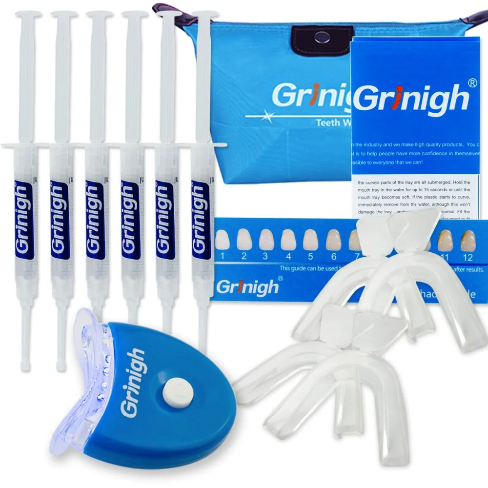 Grinigh 35% Carbamide Peroxide Dental Teeth Whitening with LED light thermoforming trays Clareamento at Home tooth whiten
Grinigh 35% Carbamide Peroxide Dental Teeth Whitening with LED light thermoforming trays Clareamento at Home tooth whiten