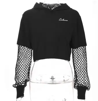 Autumn new women's short section hooded long-sleeved patchwork loose sweatshirt women
Autumn new women's short section hooded long-sleeved patchwork loose sweatshirt women