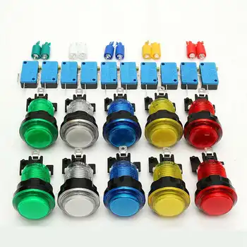 10Pcs LED Light Illuminated Full Colors Switch Buttons Round Game Player Push Button Switch For Arcade DIY Parts Lot Accessories
10Pcs LED Light Illuminated Full Colors Switch Buttons Round Game Player Push Button Switch For Arcade DIY Parts Lot Accessories