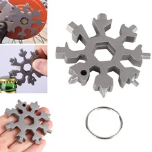 18 em 1 floco de neve multi bolso ferramenta chave inglesa hex chave multiuso multifuncional acampamento sobreviver caminhada ao ar livre chaveiro bot(China)