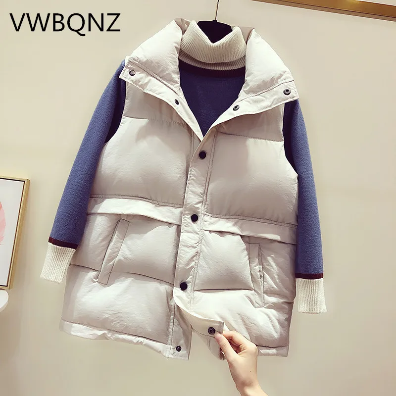 2019 Spring Women's vest Jacket Down cotton Loose Sleeveless Jacket Solid color Casual Fashion Waistcoat Jacket Ladies clothing
2019 Spring Women's vest Jacket Down cotton Loose Sleeveless Jacket Solid color Casual Fashion Waistcoat Jacket Ladies clothing