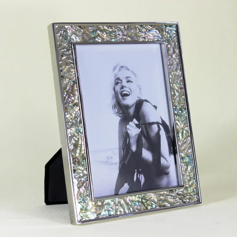 

Very Luxury Handmade Seashell & Metal Silver Plated Photo Frame Picture Frames YSPF-010