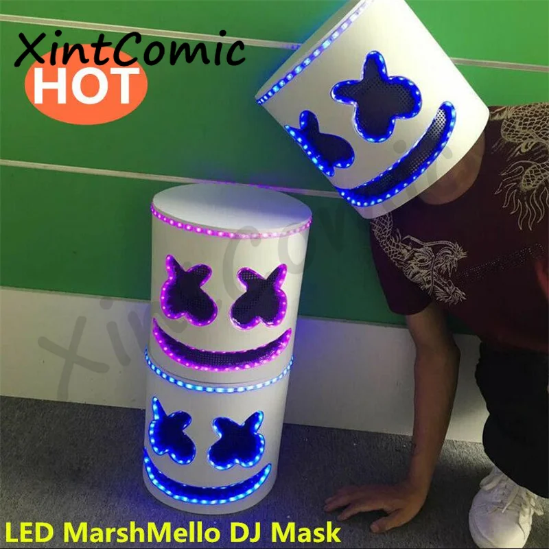 LED DJ Marshmello Mask Full Face Cosplay Costume Carnaval Halloween Prop pve Masks Helmet stereoscopic DJ mask Headgear
LED DJ Marshmello Mask Full Face Cosplay Costume Carnaval Halloween Prop pve Masks Helmet stereoscopic DJ mask Headgear