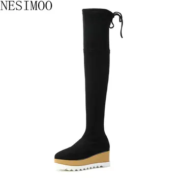 NESIMOO 2019 Fashion Women Knee High Boots Genuine Leather Pointed Toe Zipper Solid Simple Fashion Sport All Match Size 34-39
NESIMOO 2019 Fashion Women Knee High Boots Genuine Leather Pointed Toe Zipper Solid Simple Fashion Sport All Match Size 34-39
