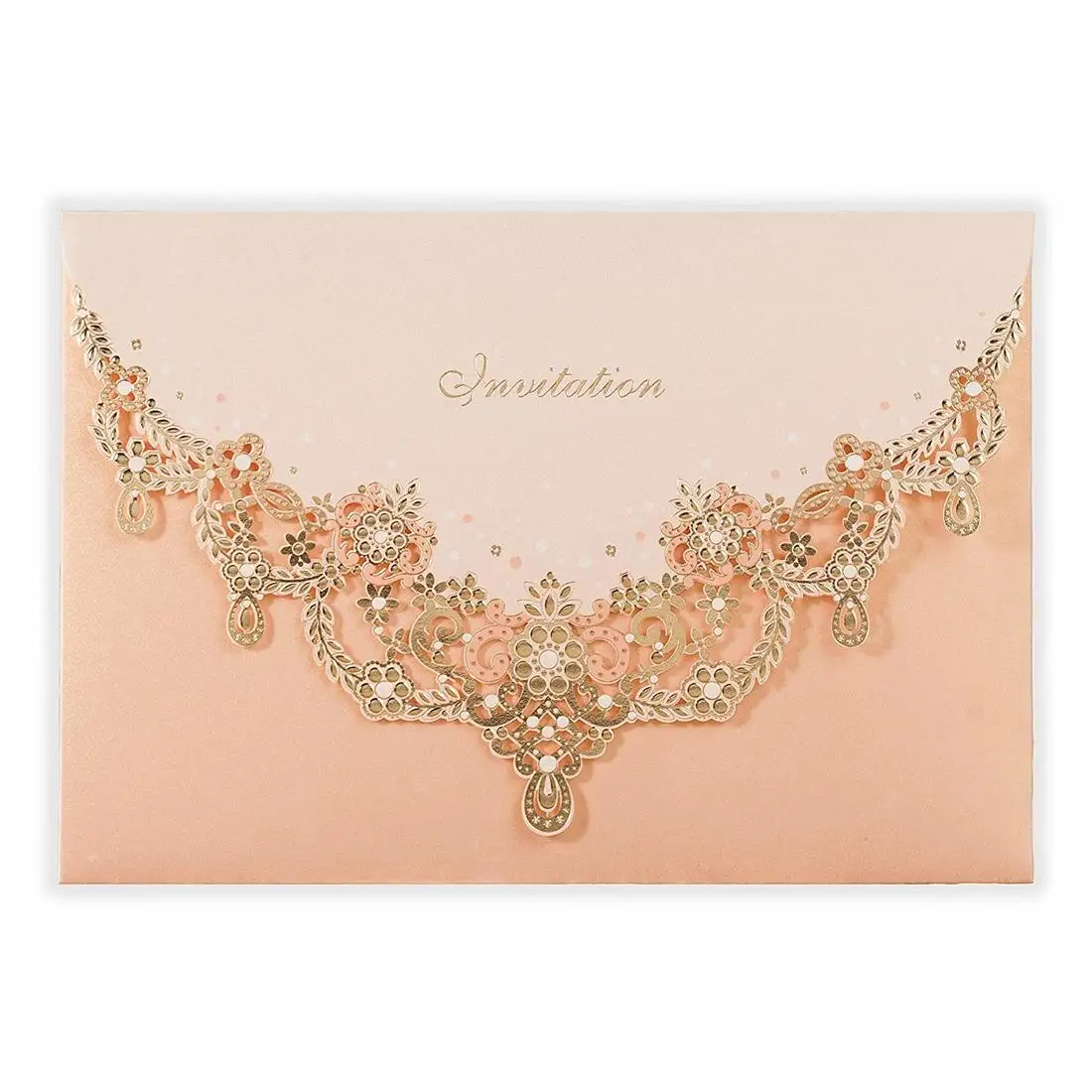 20Pcs Blush Floral Pink Laser cut Wedding Invitations Card, Bronze Glitter Wedding Card, Bridal Shower Invitations with Envelope
20Pcs Blush Floral Pink Laser cut Wedding Invitations Card, Bronze Glitter Wedding Card, Bridal Shower Invitations with Envelope