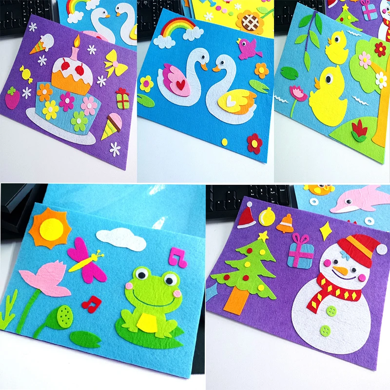 Non-Woven Felt Collage Children Cartoon DIY Sticker Toys Cute Decoration Stickers Educational Toy Gifts Swan Frog Duck 1 Set
Non-Woven Felt Collage Children Cartoon DIY Sticker Toys Cute Decoration Stickers Educational Toy Gifts Swan Frog Duck 1 Set