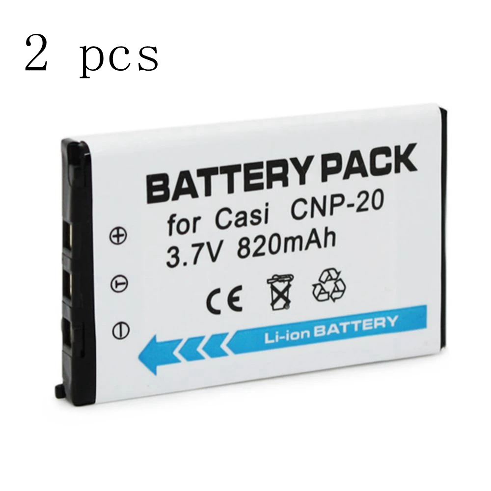 

WHCYonline 2 pieces 820mAh NP-20 CNP-20 CNP 20 CNP20 Camera Battery For CASIO EX-S880 EX-Z6 EX-S880RD Exilim Card EX Zoom Series
