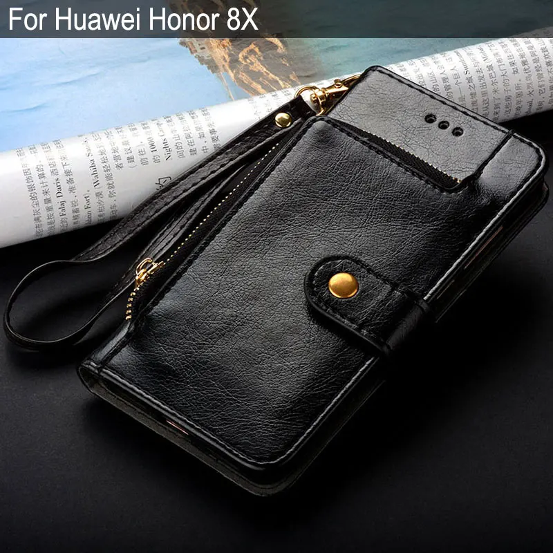 Чехол-Кошелек для Huawei honor 8x кожаный с подставкой и отделением карт | Мобильные